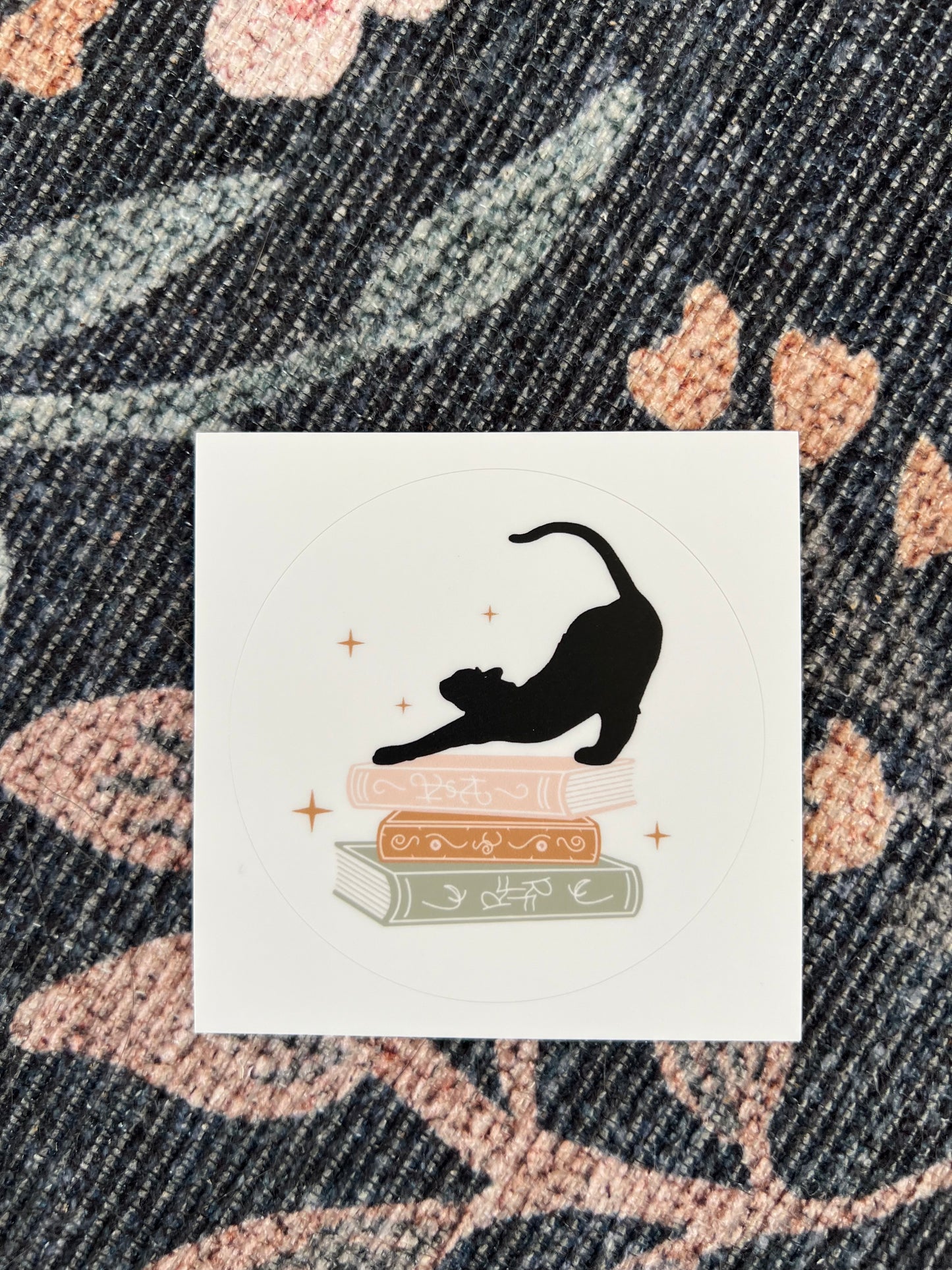 Cat & Books Sticker